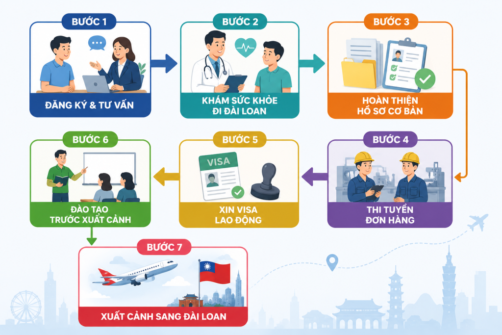 Hồ sơ đi xuất khẩu lao động Đài Loan gồm những gì